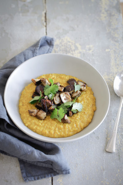 Dahl with carraway aubergine