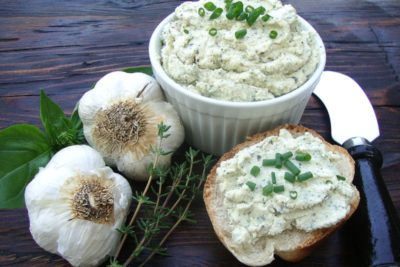 Non-Dairy Garlic Herb Gournay