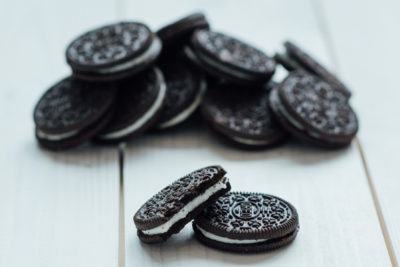 A pile of original Oreo biscuits - a surprising accidentally vegan treat