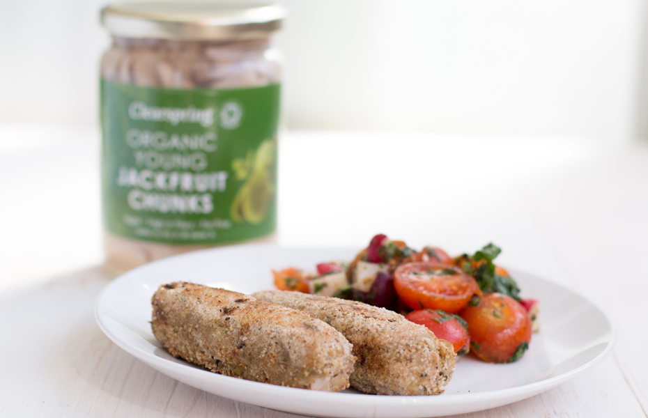 Vegan jackfruit vegan fish fingers