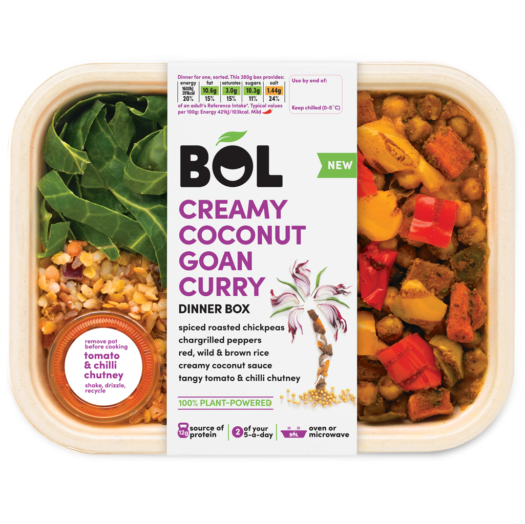 BOL Creamy Coconut Goan Curry, a must-have ready meal on any vegan shopping list