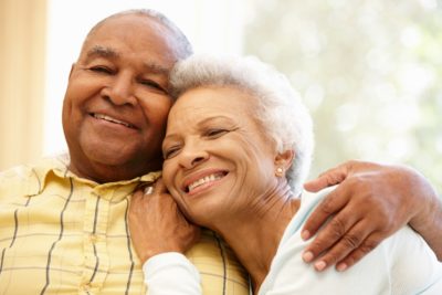 Senior couple at home