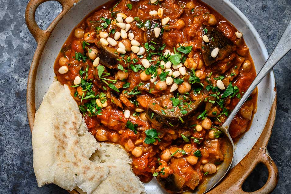 Aubergine and Chickpea stew