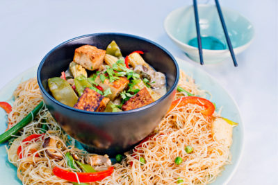 Vegan thai curry needles