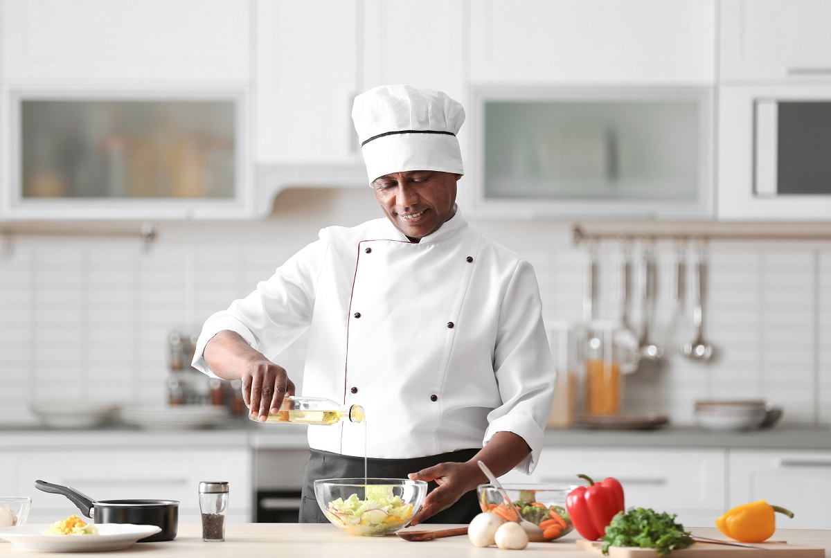Chef cooking in kitchen